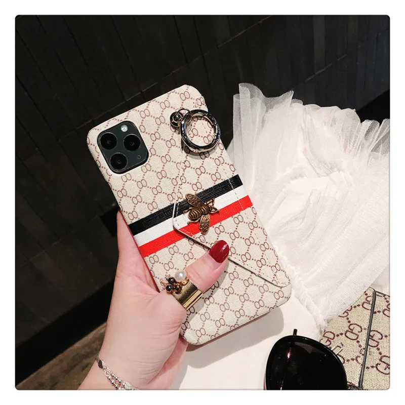 Luxury Bee metal Flip Wallet Leather Phone Case For iPhone 11 Pro Max Xr X XS 7 8 Plus 7Plus Brand Fashion Gift Cover Fundas |