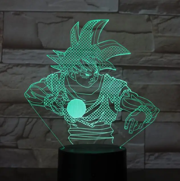 Dragon Ball 7 цветов Изменение 3D цветной ночной Светильник стереоскопическая визуальная иллюзия Лампа USB 3AA батарея светодиодный светильник Декор Светильник GX-813 - Испускаемый цвет: Model 2