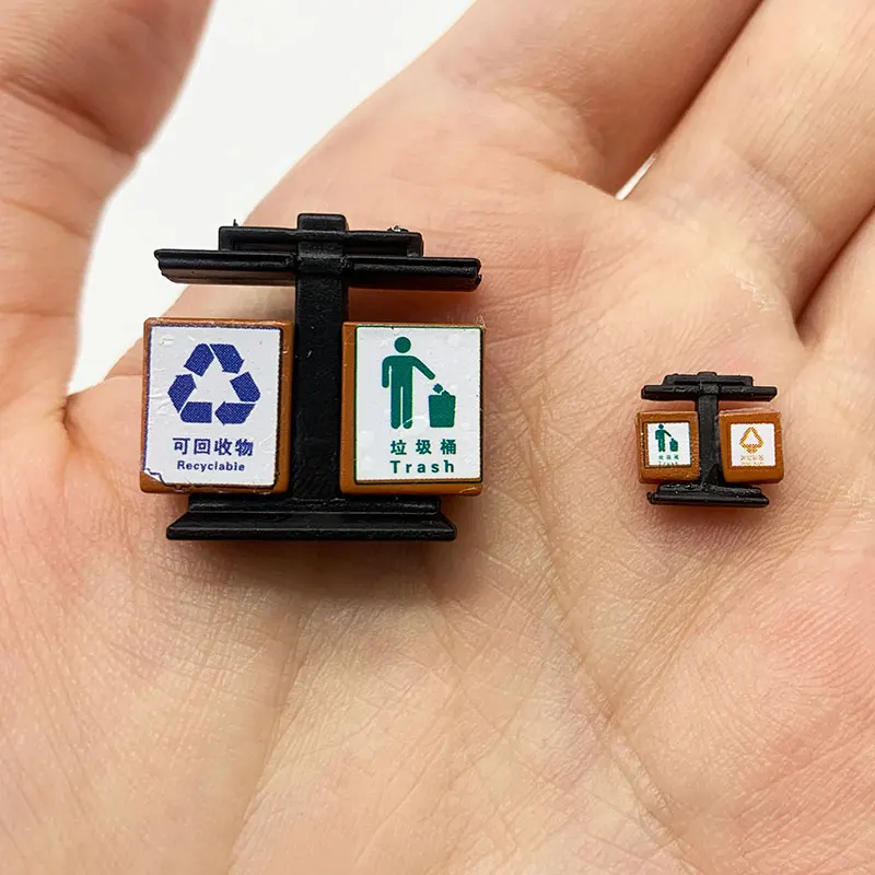 

5 Pcs 1/87 HO/N Scale model Garbage Trash Can Rubbish Bin model train railway layout