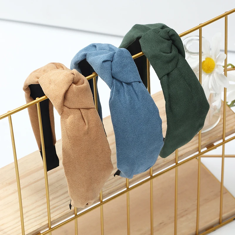 

Temperamental Cloth Head Hoop Fashionable Top Knotted Headband All-match Cross Headband Polychromatic Winter Hair Accessories
