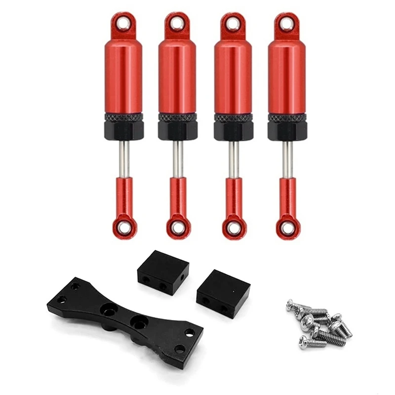 

1 комплект, подставка для сервопривода для MN D90 D91 D96 D99S, черный и 4 шт., алюминиевый сплав, амортизатор, Внутренняя пружина