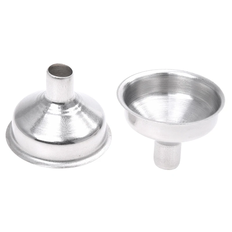 

2Pcs Stainless Steel Hip Flask Funnel--Silver