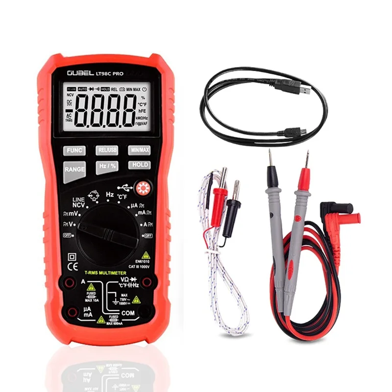 

NEW Generation 0.01mV-750V Digital Multimeter Ture RMS AC DC NCV Smart Multimetro Tester Ohm Capacitance Voltage Meter