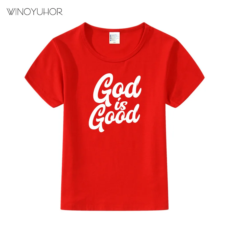 Веселая футболка с надписью God Is Good летние женские топы для мальчиков и девочек