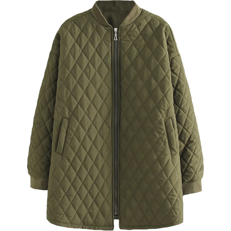 

NewBang 4XL размера плюс легкое хлопковое пальто женское зимнее теплое пальто без воротника с подкладкой на молнии Женская облегающая куртка