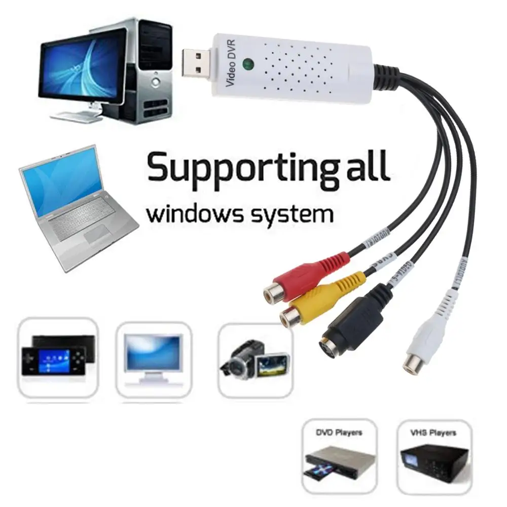 

USB 2.0 to RCA cable adapter converter Audio Video Capture Card Adapter PC CableS For TV DVD VHS capture device 630