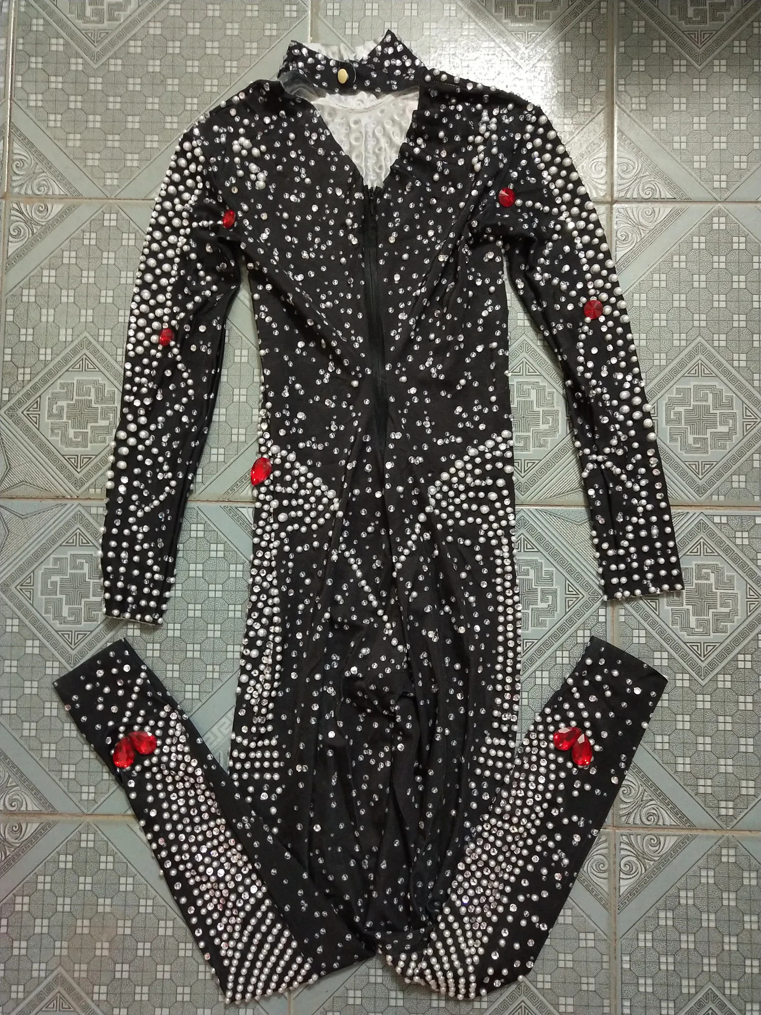 Блестящий Комбинезон со стразами женские комбинезоны с жемчужинами и