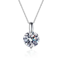 trendy 1 3 carat d color round moissanite diamond necklace women jewelry 100 925 sterling silver charm necklace with gra gift