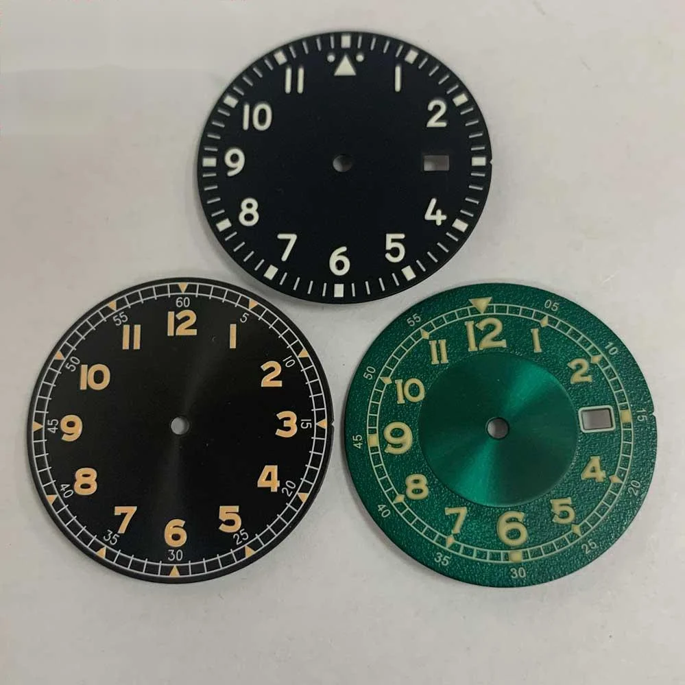 

Scratch Resistant Green Luminous Watch Dial For NH35/NH36/7S/4R Automatic Movement 33.5mm Stainless Steel Easy To Install