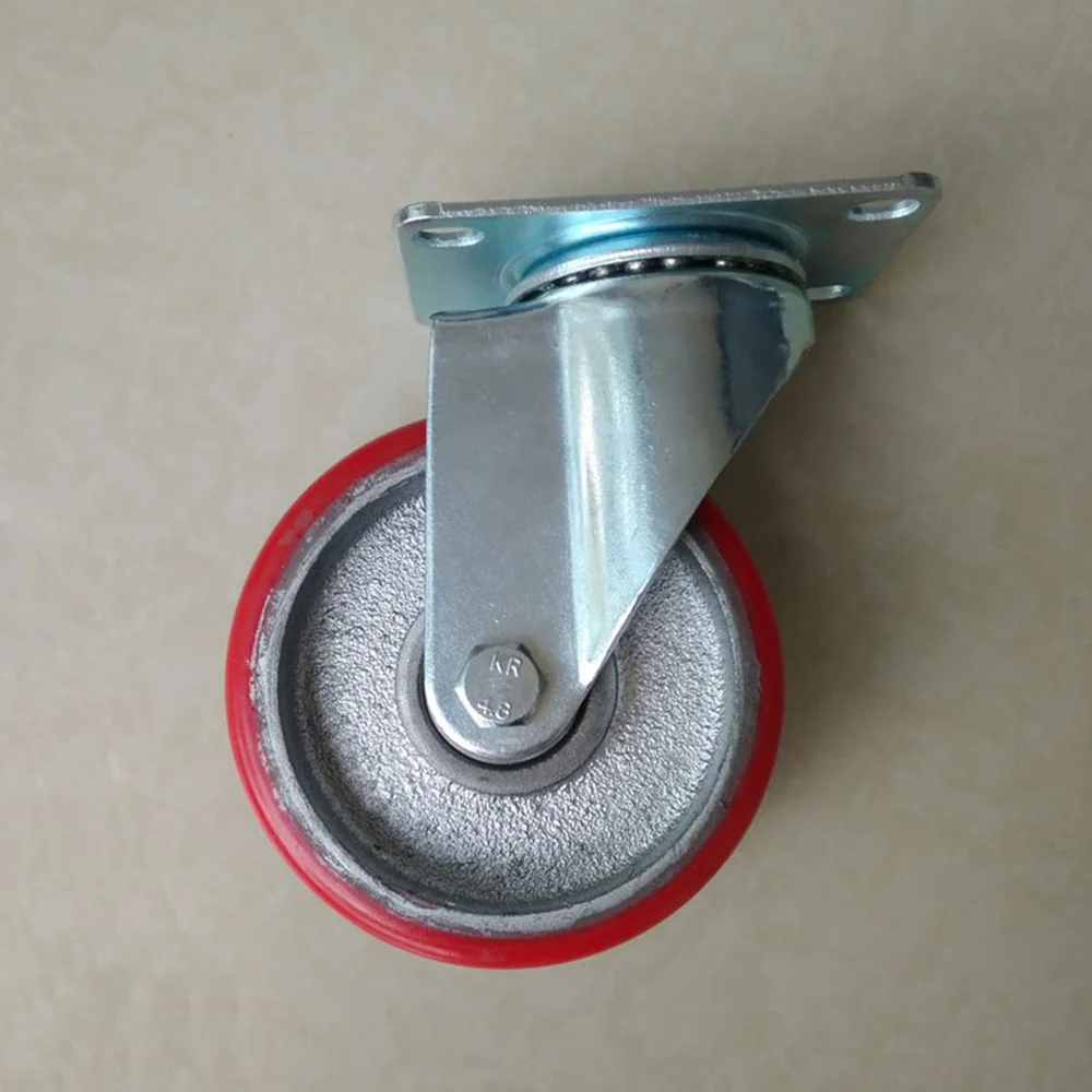 

4pcs 4 Inch PU Iron Core 360 Degrees Rotatable Shopping Trolley Brake Swivel Caster Wheel