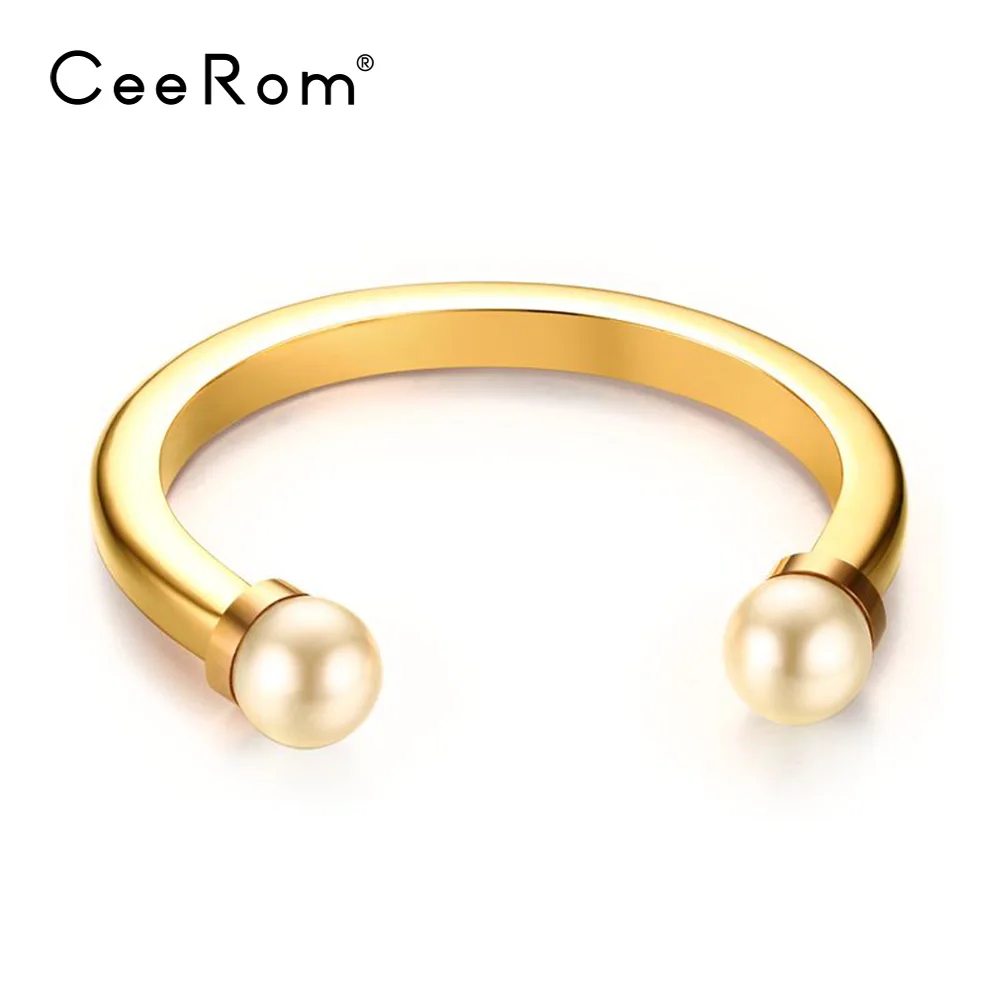 CeeRom жемчужные браслеты золотого цвета из нержавеющей стали для женщин модные