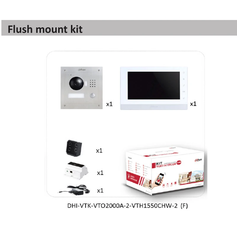 Сетевой видеорегистратор DAHUA IP 2 провода комплект VTK VTO2000A VTH1550CHW Удаленная