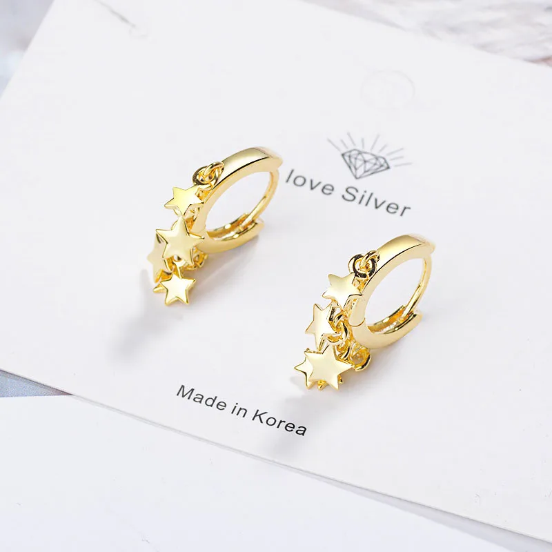 

Mewanry Prevent Allergy 925 Sterling Silver Drop Earrings for Women Trend Elegant Sweet Star Bride Jewelry Party Birthday Gifts