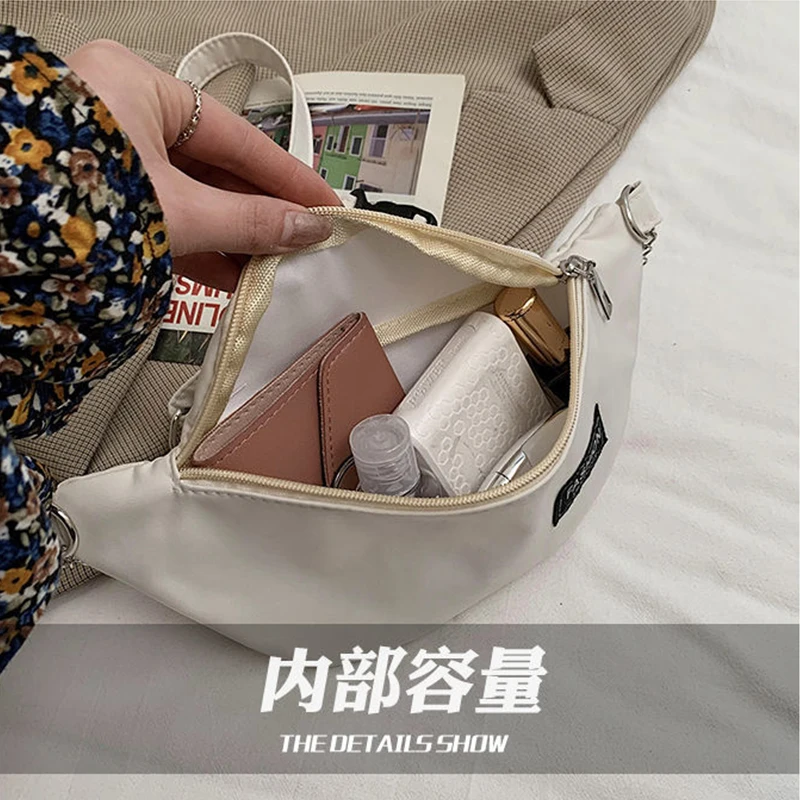 

Canvas Fanny Pack Women's Waist Bag Chain Waist Pack Women Chest Bag Casual Phone Pouch 2021