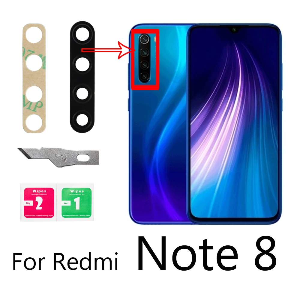 Замена стеклянной крышки для объектива задней камеры Xiaomi Redmi Note 8 9 pro s 10 K20 K30 Pro Mi SE