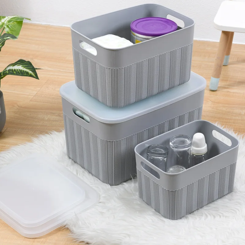 

Large Capacity Home Storage Box Bedroom Closet Clothes Organizer Boxes for Cloth Sweater Toy Container Storage with Lid Handle