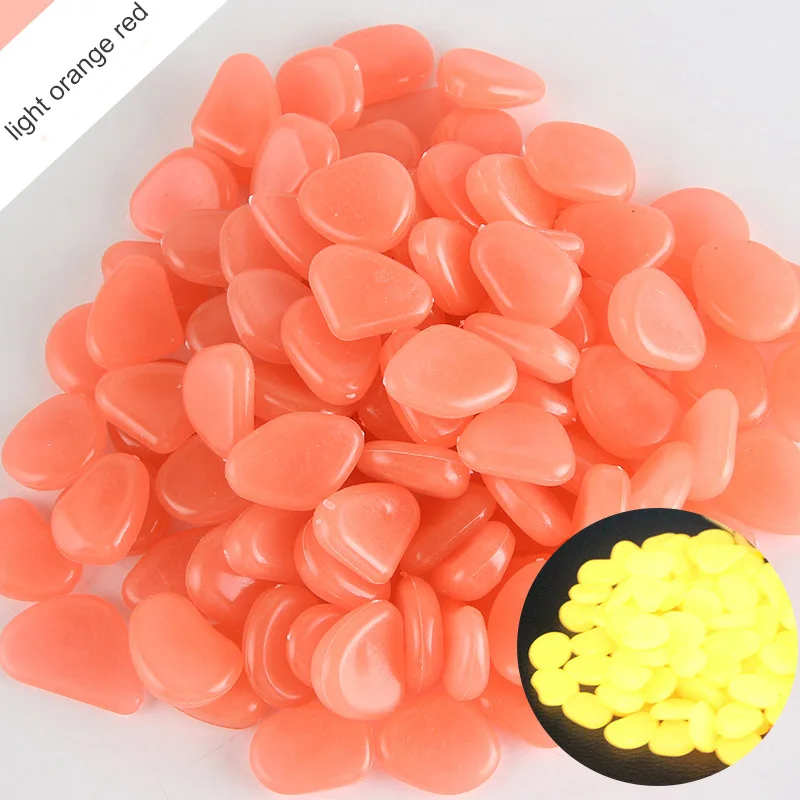 light orange red Многоцветный Искусственный камешек Каменный светильник-излучающий сад ландшафтный орнамент 10 шт. украшения для аквариума - Цвет: light orange red