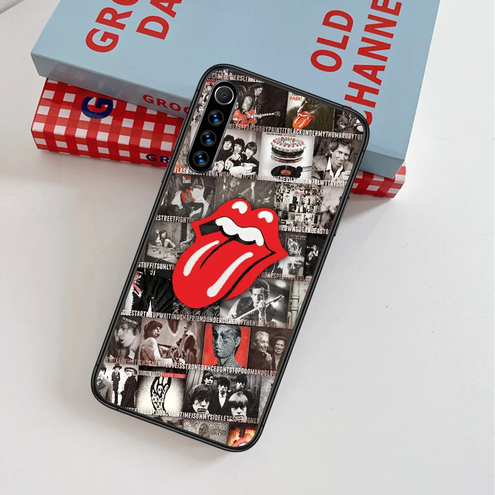 

Rolling Stones Band Trend Phone Case For Xiaomi Redmi Note 7 8 8T 9 9S 4X 7 7A 9A K30 Pro Ultra black Cover Painting Coque Tpu