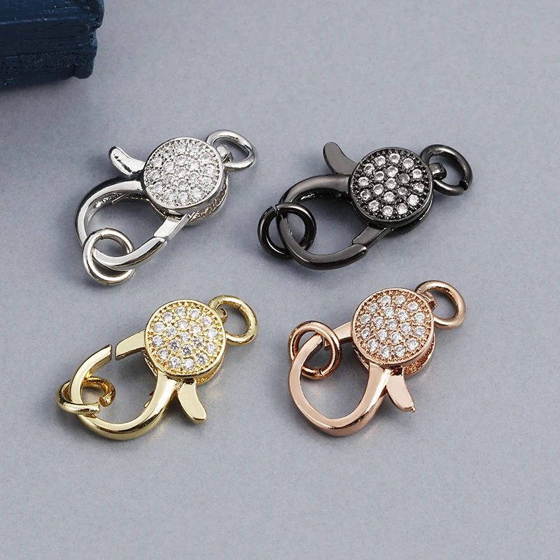 Декоративная застежка-карабин MINHIN, сделай сам, жемчуг, инкрустация Фианитами, застежки для бус, ожерелья, браслета, ручная работа