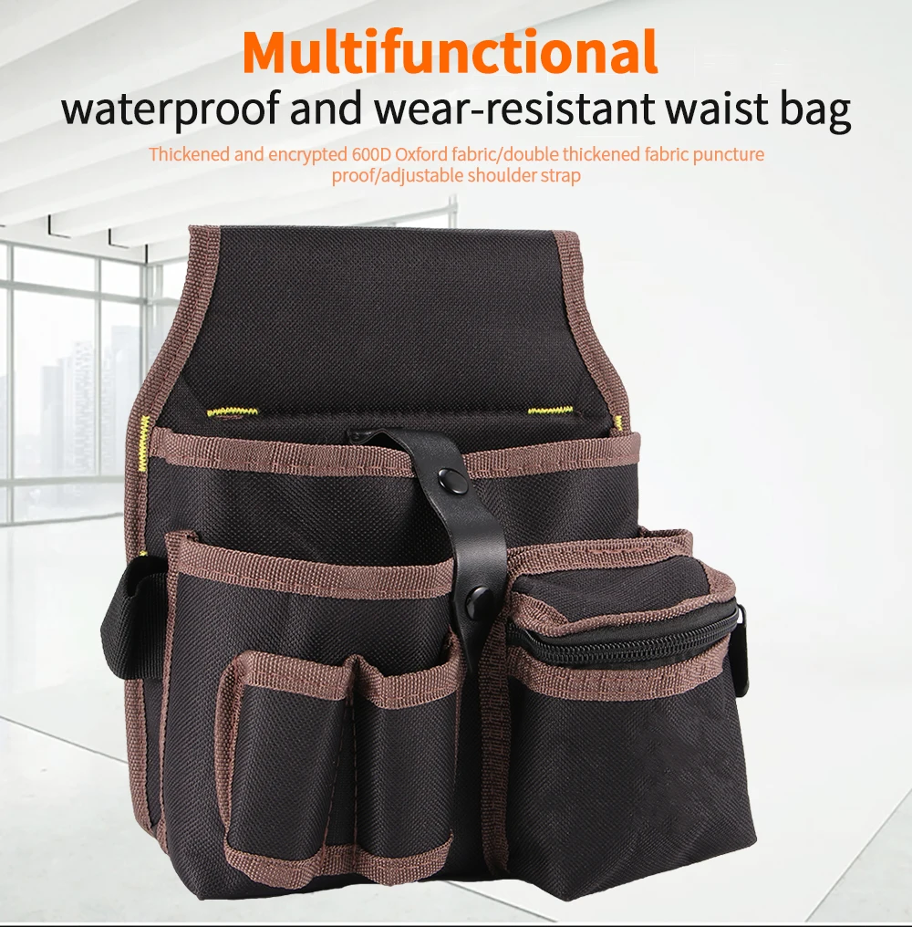 

Multi-functional Electrician Tools Bag Waist Pouch Belt Storage Holder Organizer Garden Tool Kits Waist Packs Oxford Cloth
