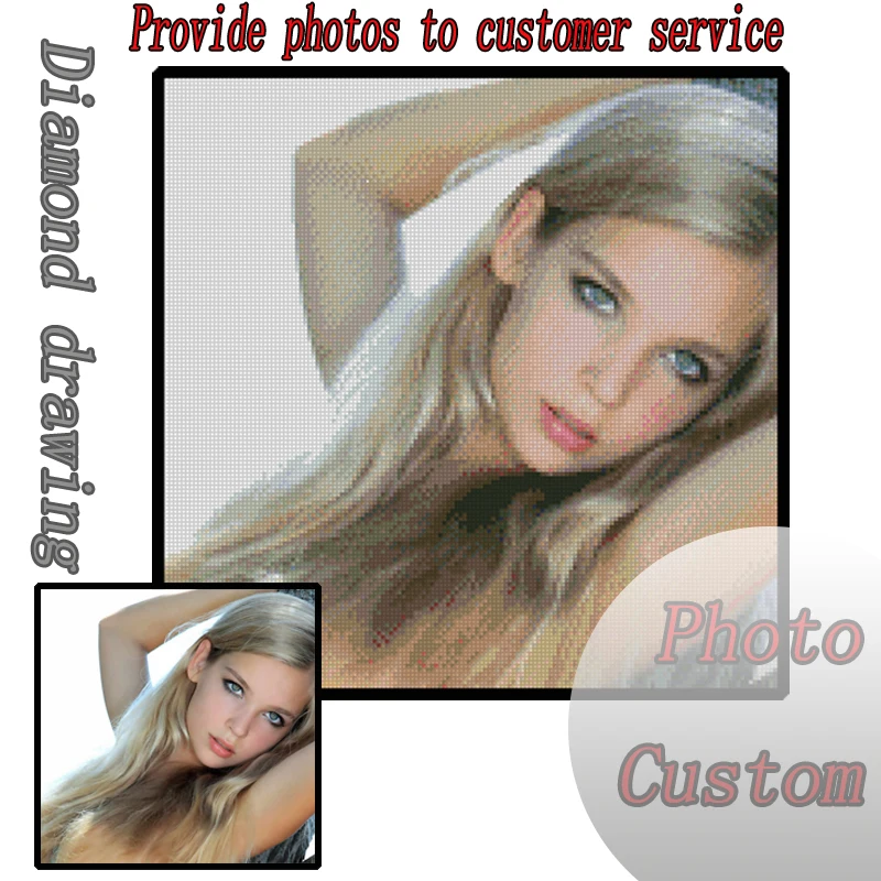 Фото Индивидуальные DIY Алмазная вышивка 5D алмазная картина квадратные Стразы