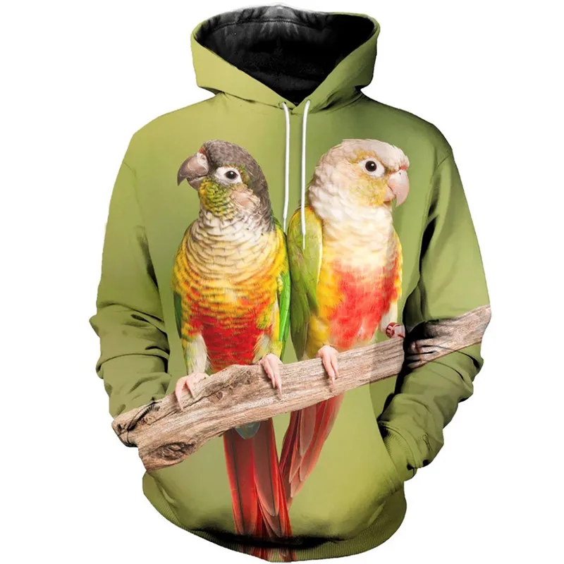 

New fashionable men's hoodie 3D printing beautiful parrot pattern unisex zipper hoodie/sweatshirt casual street cosplay costume