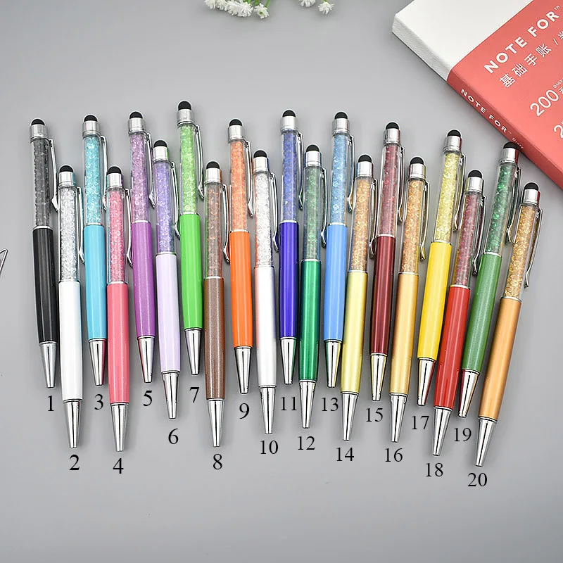 10 цветов металлическая шариковая ручка со стразами модный креативный стилус