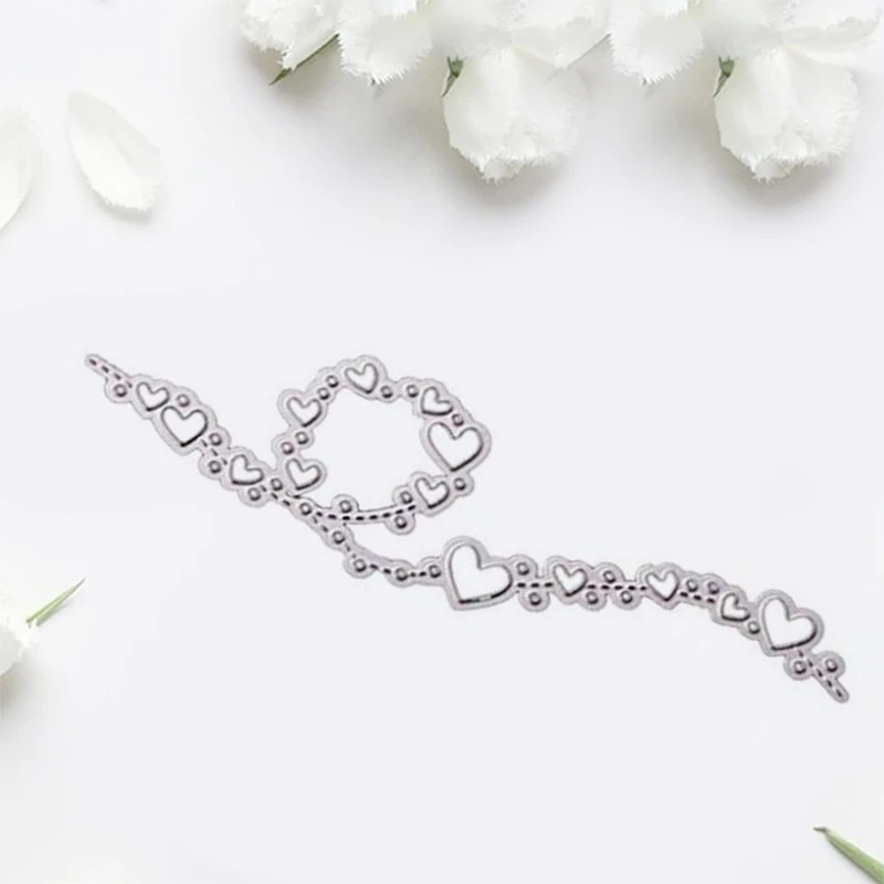 Новые Элегантные сердце форма Кружева углерода Сталь Трафаретный вырубной штамп