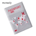 Дорожная карта мира, держатель для паспорта, серая обложка для удостоверения личности, паспорта, Кожаная Обложка для мужчин и женщин, семейная папка для билетов, 1 шт.