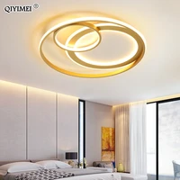 gold led chandeliers for living bedroom dining kitchen study room round frame lamps dimmable with remote control ac85 260v