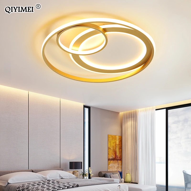 Светодиодный Золотой люстры для гостиной спальни столовой кухни комнаты учебы