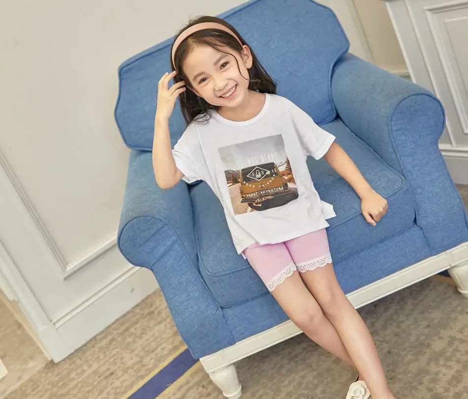 Летние штаны выше колена одежда для маленьких девочек леггинсы милые детские