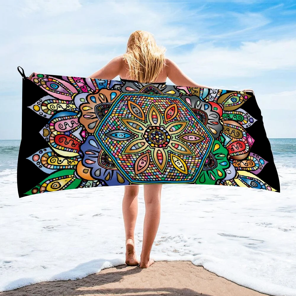 Банное полотенце с цветочным принтом пейсли пляжное мандалой женская шелковая