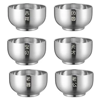 double layer anti rust 304 stainless steel bowl personalized rice soup dessert bowls noodle bowl tableware dia 13cm
