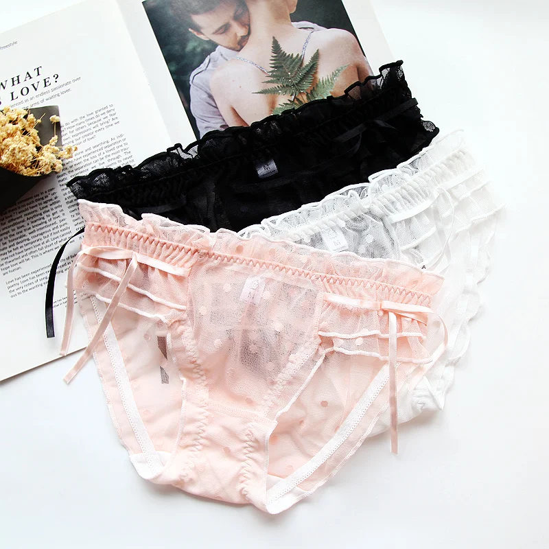 Милое нижнее белье в горошек Венера Пряжа Прекрасный торт талия край японский