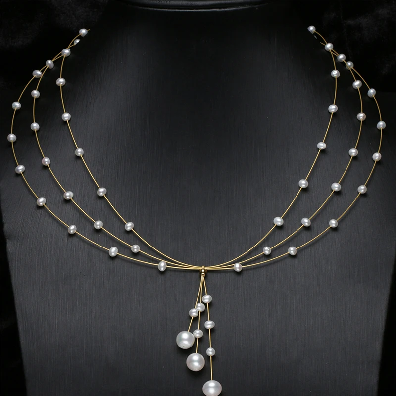 Ожерелье с жемчугом в виде звездного жемчуга характерное многослойное ожерелье
