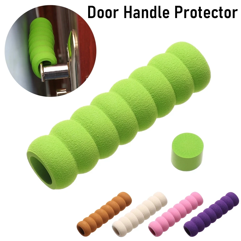 

New 1Pc Rubber Crash Pad Door Handle Stopper Round Door Knob Foam Cover Furniture protector Baby Safety Practical Static-free