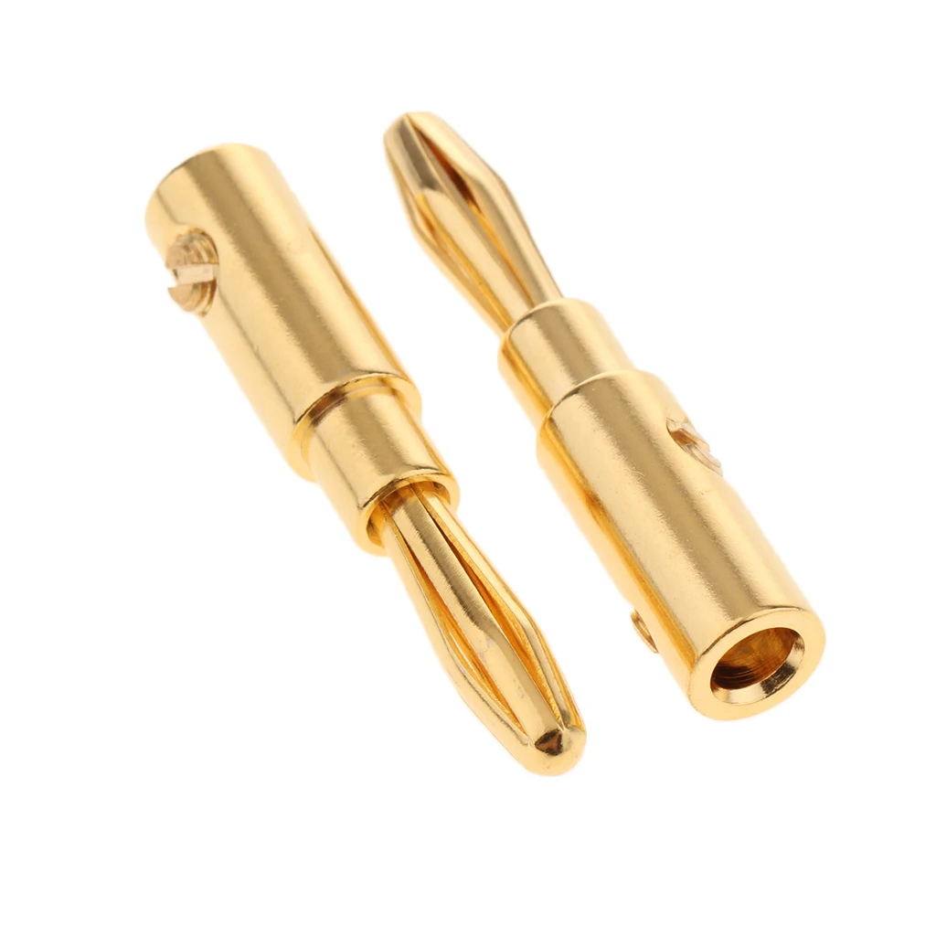 2x банановые вилки спикер провода разъемы 4 мм Открытый винт Джек Вилки адаптер |