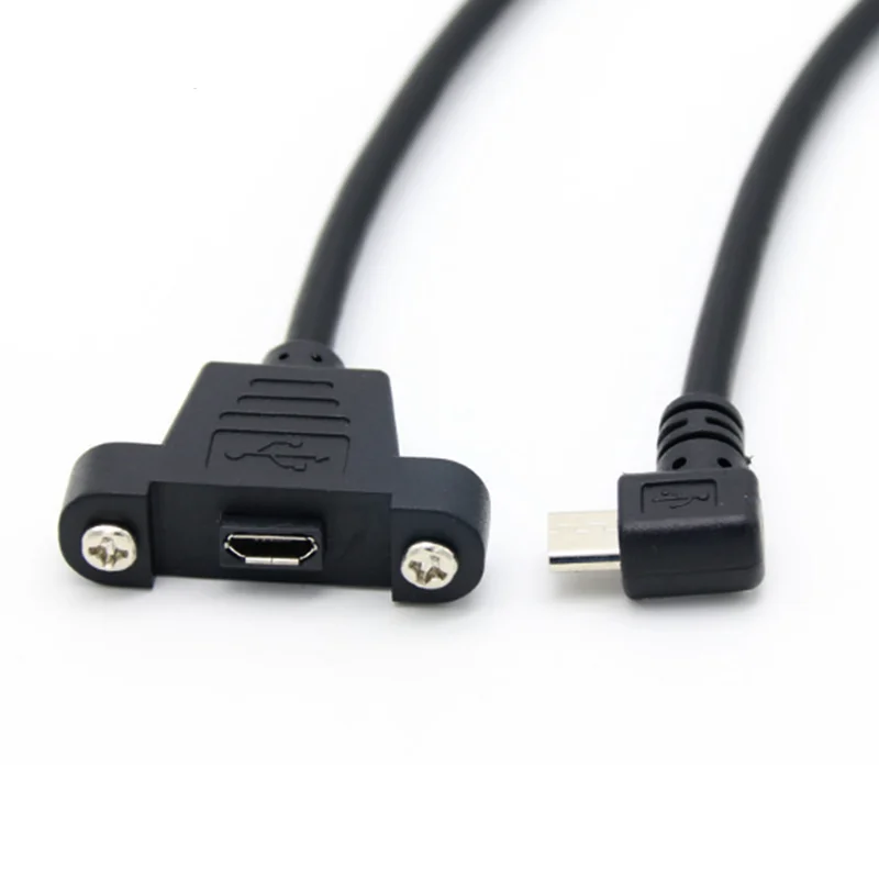 0 3 м 5 micro USB 5-контактный 90 градусов 2 штекер к female Удлинительный кабель с винтовыми
