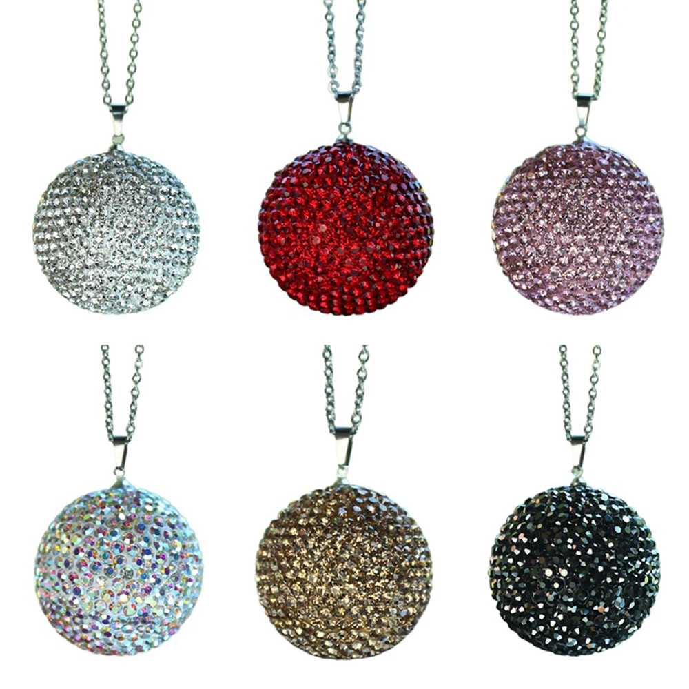 

Car Pendants Metal Chain Rhinestone Ball Full Drilling Originality Fashion Cool Charm Rearview Mirror Hanging Ornaments