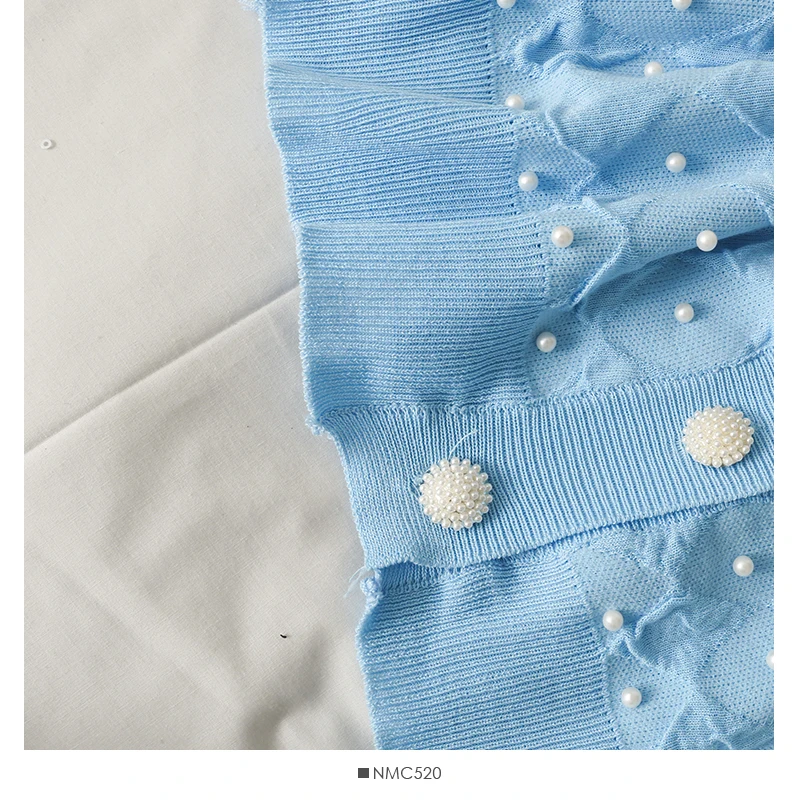 

Women Fashion Slim Bodycon Beads Short Sleeve O Neck Knit Blouse Lady Sweet Casual Top Girls Elegant Daily Basic Shirt