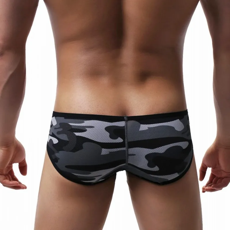 Сексуальное мужское нижнее белье ультратонкие дышащие сетчатые трусы