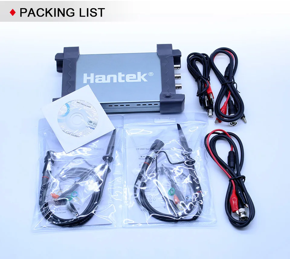Hantek USB осциллограф комплект 4CH аналоговые каналы 1GSa/s 70 МГц 100 МГц 200 МГц 250 МГц осциллограф для ПК Поддержка Winows 7 8 10