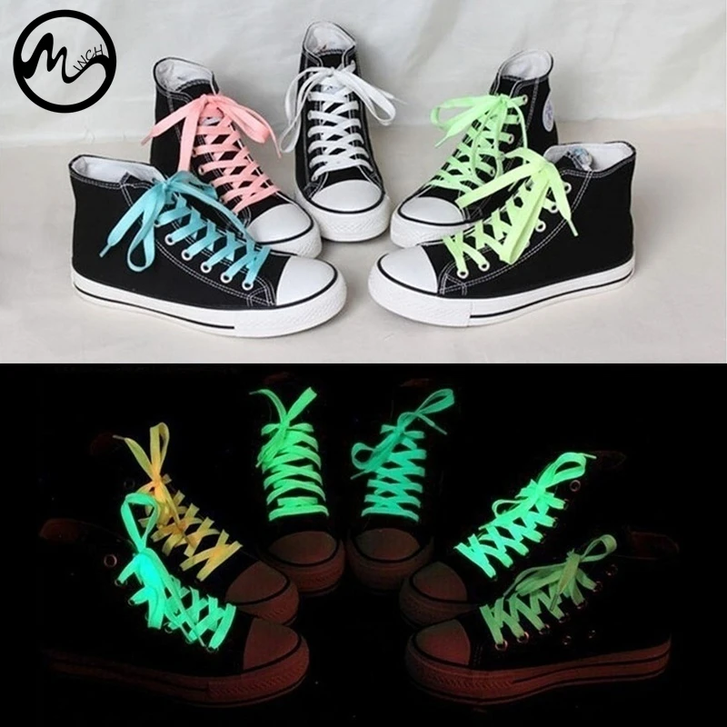 Плоские шнурки Minch флуоресцентные светящиеся светильник ящиеся для обуви
