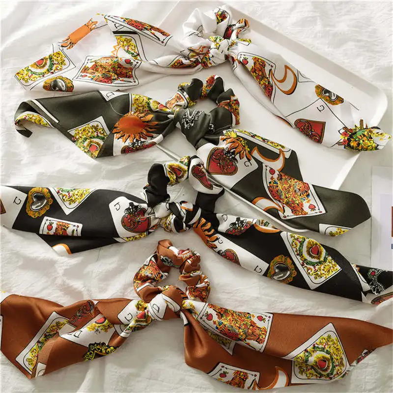 Модный стильный шарф для хвоста эластичная резинка волос женщин резинки с бантом