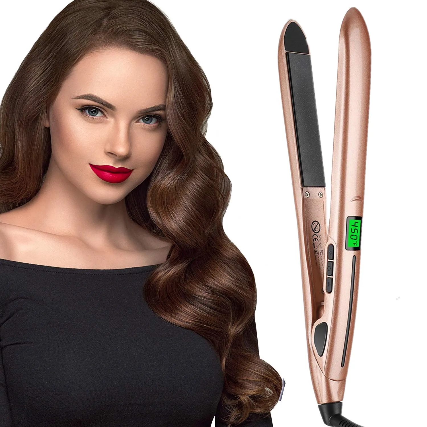 Выпрямитель для волос 2 в 1 Электрический Керамический утюжок выпрямления плойка