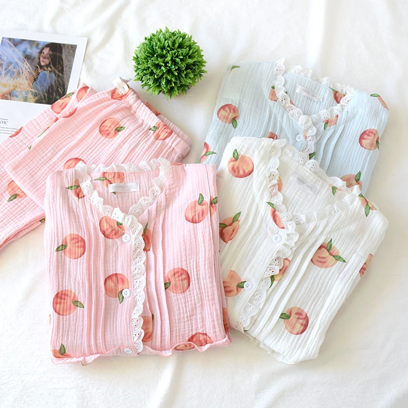 

Одежда для родов весенняя и осенняя хлопковая марлевая Послеродовая Пижама для беременных женщин осенне-зимний пижамный комплект