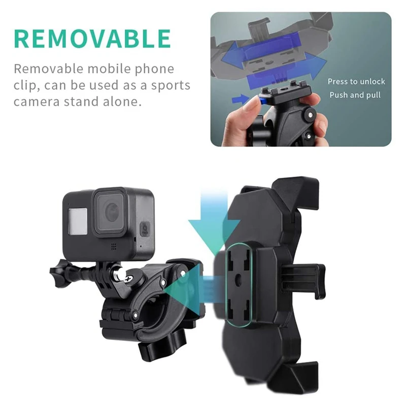 

Universal Bicycle Motorcycle Bike Handlebar Stand Mount Bracket Holder for GoPro Hero 9 8 7 6 5 for Outdoor for Cycling