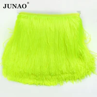 junao double line 20cm long neon color chinlon fringe tassel lace trim ribbon sewing latin dress stage clothes curtain 10meter