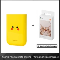 xiaomi mijia ar photo printer zink portable photo printer mini pocket pikachu version 500mah pocket picture with print paper